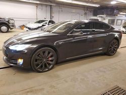 Salvage cars for sale at Wheeling, IL auction: 2014 Tesla Model S