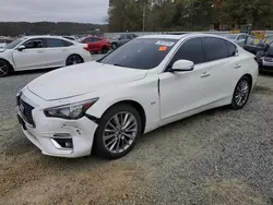 Salvage cars for sale from Copart Concord, NC: 2018 Infiniti Q50 Luxe