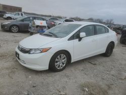 Salvage cars for sale at Kansas City, KS auction: 2012 Honda Civic LX