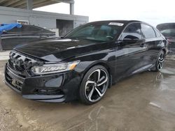 Salvage cars for sale at West Palm Beach, FL auction: 2018 Honda Accord Sport