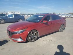 Salvage cars for sale from Copart Grand Prairie, TX: 2021 Hyundai Elantra Limited