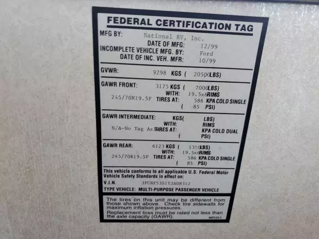 2000 Ford F550 Super Duty Stripped Chassis