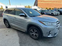 Toyota salvage cars for sale: 2017 Toyota Highlander LE