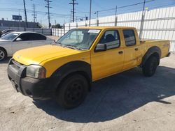 Salvage trucks for sale at Sun Valley, CA auction: 2002 Nissan Frontier Crew Cab XE