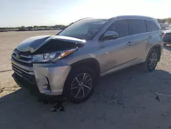 Salvage cars for sale at San Antonio, TX auction: 2019 Toyota Highlander SE