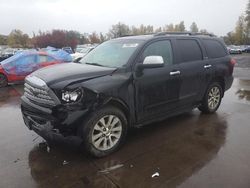 Salvage cars for sale at Woodburn, OR auction: 2010 Toyota Sequoia Platinum