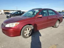 Salvage cars for sale at Grand Prairie, TX auction: 2002 Toyota Camry LE