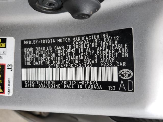 2012 Toyota Corolla Base