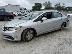 Salvage cars for sale from Copart Opa Locka, FL: 2015 Honda Civic LX