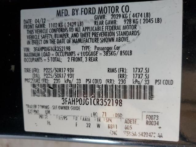 2012 Ford Fusion SEL