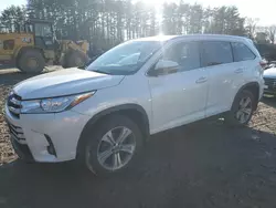 Salvage cars for sale at North Billerica, MA auction: 2019 Toyota Highlander SE