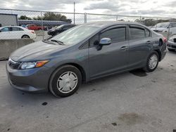 Honda salvage cars for sale: 2012 Honda Civic HF