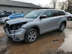 Salvage cars for sale at York Haven, PA auction: 2015 Toyota Highlander LE