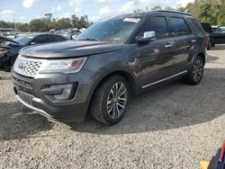 Vehiculos salvage en venta de Copart Riverview, FL: 2017 Ford Explorer Platinum