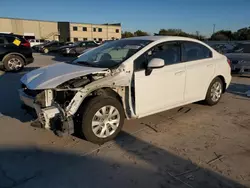 Salvage cars for sale at Wilmer, TX auction: 2012 Honda Civic LX