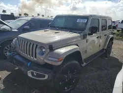 Salvage cars for sale at Arcadia, FL auction: 2022 Jeep Wrangler Unlimited Sahara 4XE