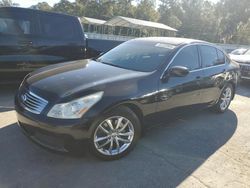 Salvage cars for sale at Savannah, GA auction: 2009 Infiniti G37 Base