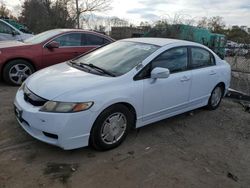 Honda salvage cars for sale: 2009 Honda Civic Hybrid