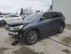 Toyota Highlander se salvage cars for sale: 2019 Toyota Highlander SE