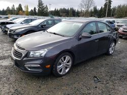 Salvage cars for sale at Graham, WA auction: 2015 Chevrolet Cruze LTZ