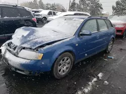 Salvage cars for sale at Denver, CO auction: 2002 Audi A4 1.8T Avant Quattro