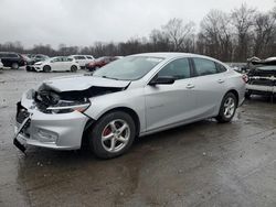 Salvage cars for sale at Ellwood City, PA auction: 2018 Chevrolet Malibu LS