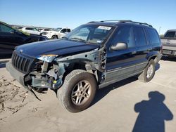 Jeep salvage cars for sale: 2002 Jeep Grand Cherokee Laredo