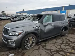 Salvage cars for sale at Woodhaven, MI auction: 2016 Infiniti QX80