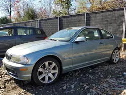 Salvage cars for sale at Waldorf, MD auction: 2002 BMW 325 CI