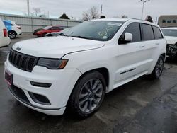 Jeep Grand Cherokee Overland salvage cars for sale: 2018 Jeep Grand Cherokee Overland