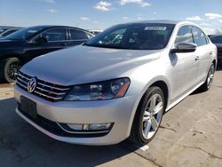 Salvage cars for sale from Copart Grand Prairie, TX: 2015 Volkswagen Passat SEL