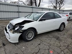 Salvage cars for sale at West Mifflin, PA auction: 2005 Honda Civic LX