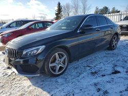 Salvage cars for sale from Copart Bowmanville, ON: 2017 Mercedes-Benz C 300 4matic