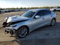 Salvage cars for sale at Fresno, CA auction: 2018 Infiniti Q50 Luxe