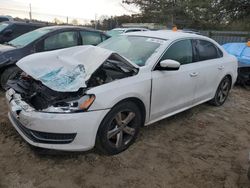 Volkswagen Passat SE salvage cars for sale: 2013 Volkswagen Passat SE