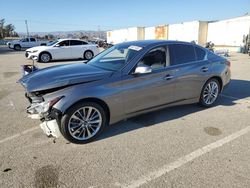 Salvage cars for sale at Van Nuys, CA auction: 2020 Infiniti Q50 Pure