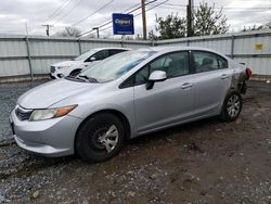 Salvage cars for sale from Copart Hillsborough, NJ: 2012 Honda Civic LX