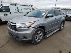 Salvage cars for sale at Indianapolis, IN auction: 2015 Toyota Highlander LE