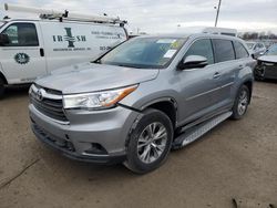 Toyota Highlander salvage cars for sale: 2015 Toyota Highlander LE