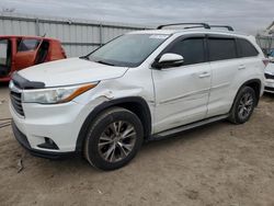 Salvage cars for sale at Kansas City, KS auction: 2015 Toyota Highlander XLE