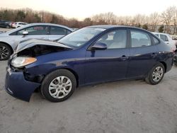 Salvage cars for sale at North Billerica, MA auction: 2010 Hyundai Elantra Blue