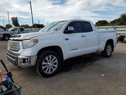Salvage trucks for sale at Miami, FL auction: 2017 Toyota Tundra Double Cab Limited