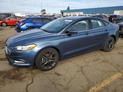 Salvage cars for sale at Woodhaven, MI auction: 2018 Ford Fusion SE