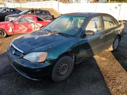 Salvage cars for sale at New Britain, CT auction: 2001 Honda Civic LX