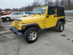 Salvage cars for sale from Copart Ellwood City, PA: 2002 Jeep Wrangler / TJ Sport