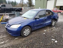 Salvage cars for sale from Copart Graham, WA: 2005 Honda Civic DX VP
