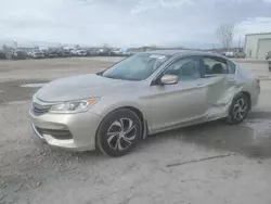 Salvage cars for sale at Kansas City, KS auction: 2017 Honda Accord LX