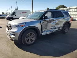 Salvage cars for sale at Miami, FL auction: 2022 Ford Explorer XLT