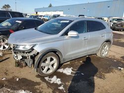 Salvage cars for sale at Woodhaven, MI auction: 2017 Lincoln MKC Premiere