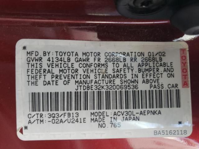 2002 Toyota Camry LE